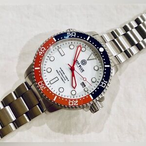 MASTER 1000 II 44MM AUTOMATIC Pepsi CERAMIC BEZEL White DIAL BRACELET Dive Watch